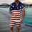 Thumbnail: Independence Day 2 Piece Set Summer Men Zipper Polo Shirt Shorts Set