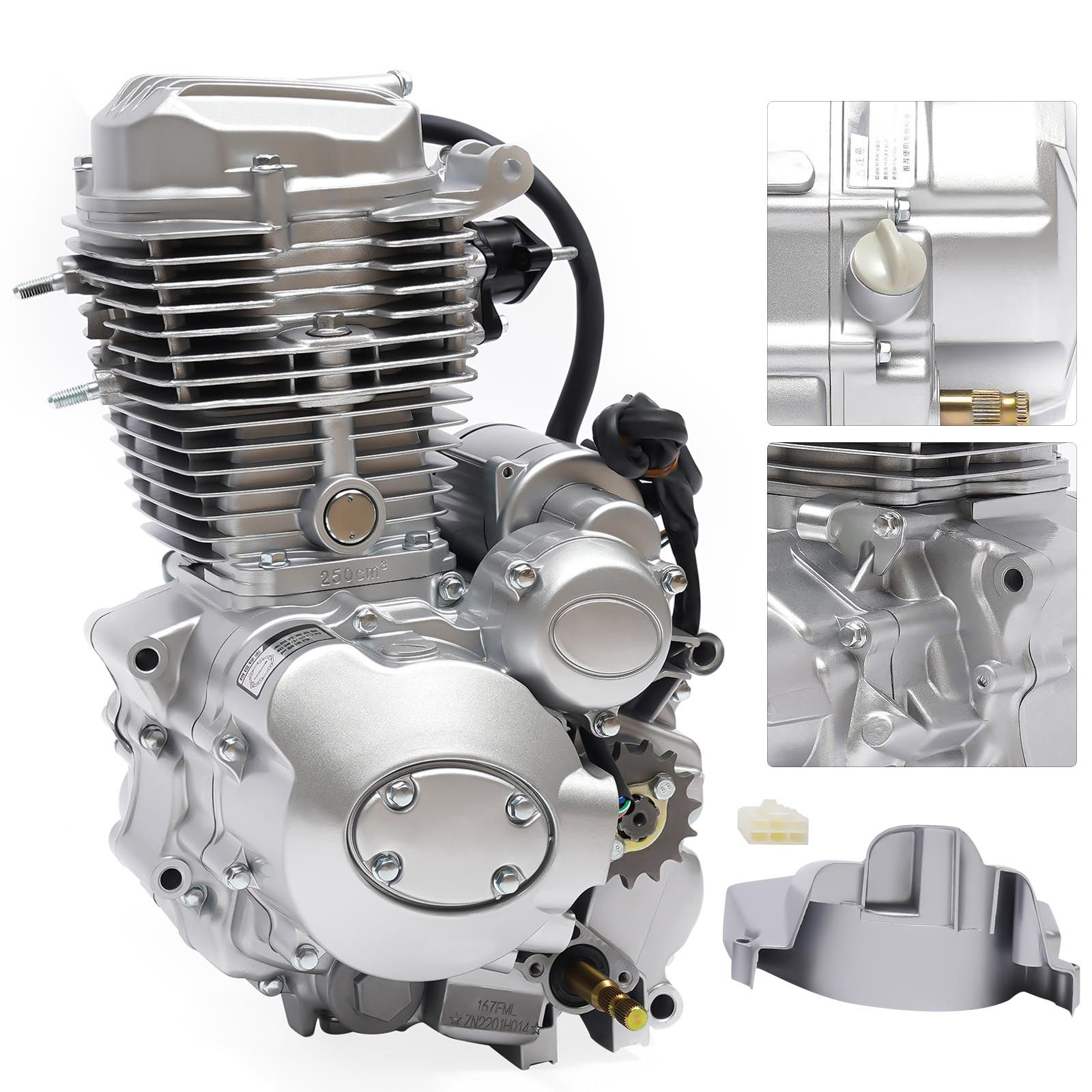 4-stroke CG250 ATV Engine Vertical Motor and 5-speed Manual Transmission  Single
