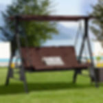 Home Garden Street Swing 3-Seat Swing Chair Furniture 3 Pillows & Removable Cush