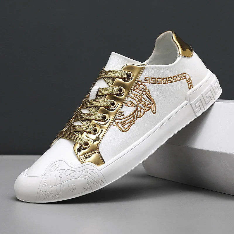 Thumbnail: Men's Leather Shoes Fashion Sneakers For Men Lightweight Driving Shoes