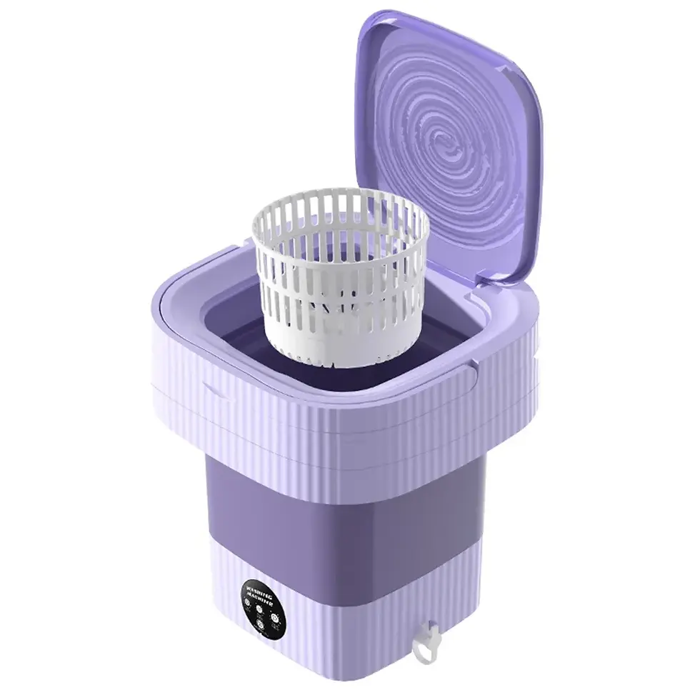 Thumbnail: 13L Ultrasonic Folding Mini Washer Portable With Big Capacity Drain Basket 