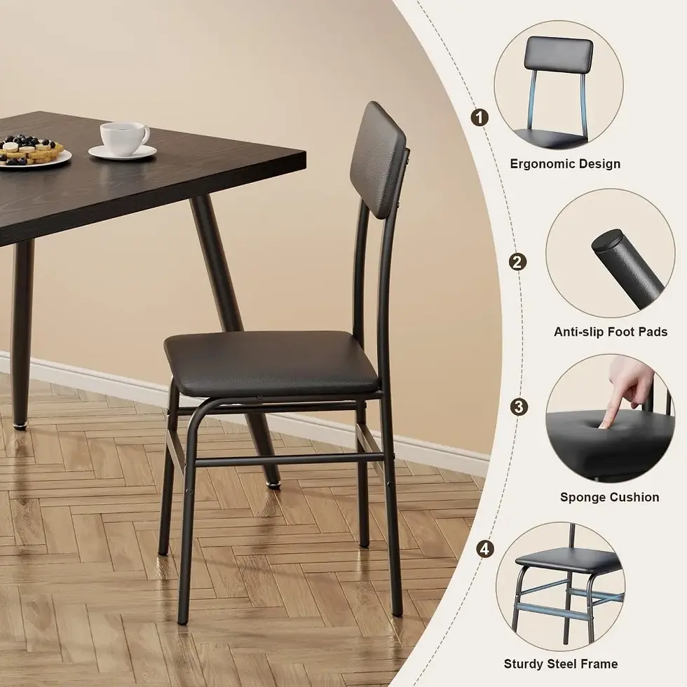 Thumbnail: Kitchen Dining Table with 4 Chairs for Small Space Dinning 