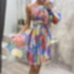 Thumbnail: Womens One Shoulder Long Sleeve Dress Casual Floral Printed 