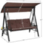 Thumbnail: Home Garden Street Swing 3-Seat Swing Chair Furniture 3 Pillows & Removable Cush