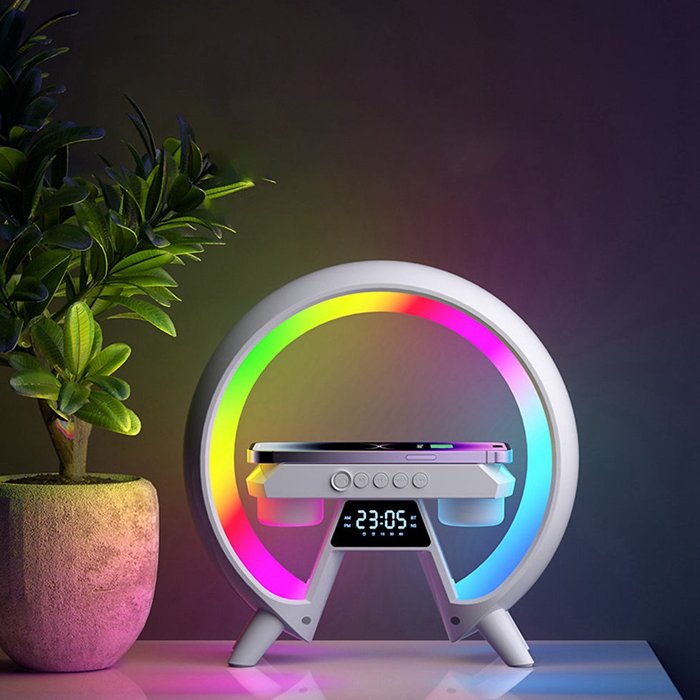 Thumbnail: Desktop  Wireless Charging Digital Display Bluetooth Speaker With  Alarm Clock