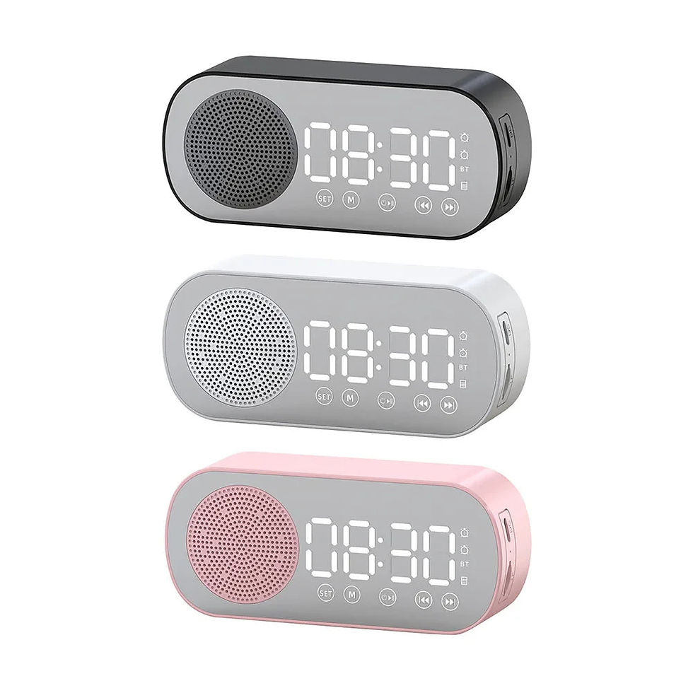 Thumbnail: Wireless Bluetooth-Compatible Speaker FM Radio Clock Dual Alarm USB Rechargeable