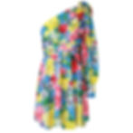 Thumbnail: Womens One Shoulder Long Sleeve Dress Casual Floral Printed 