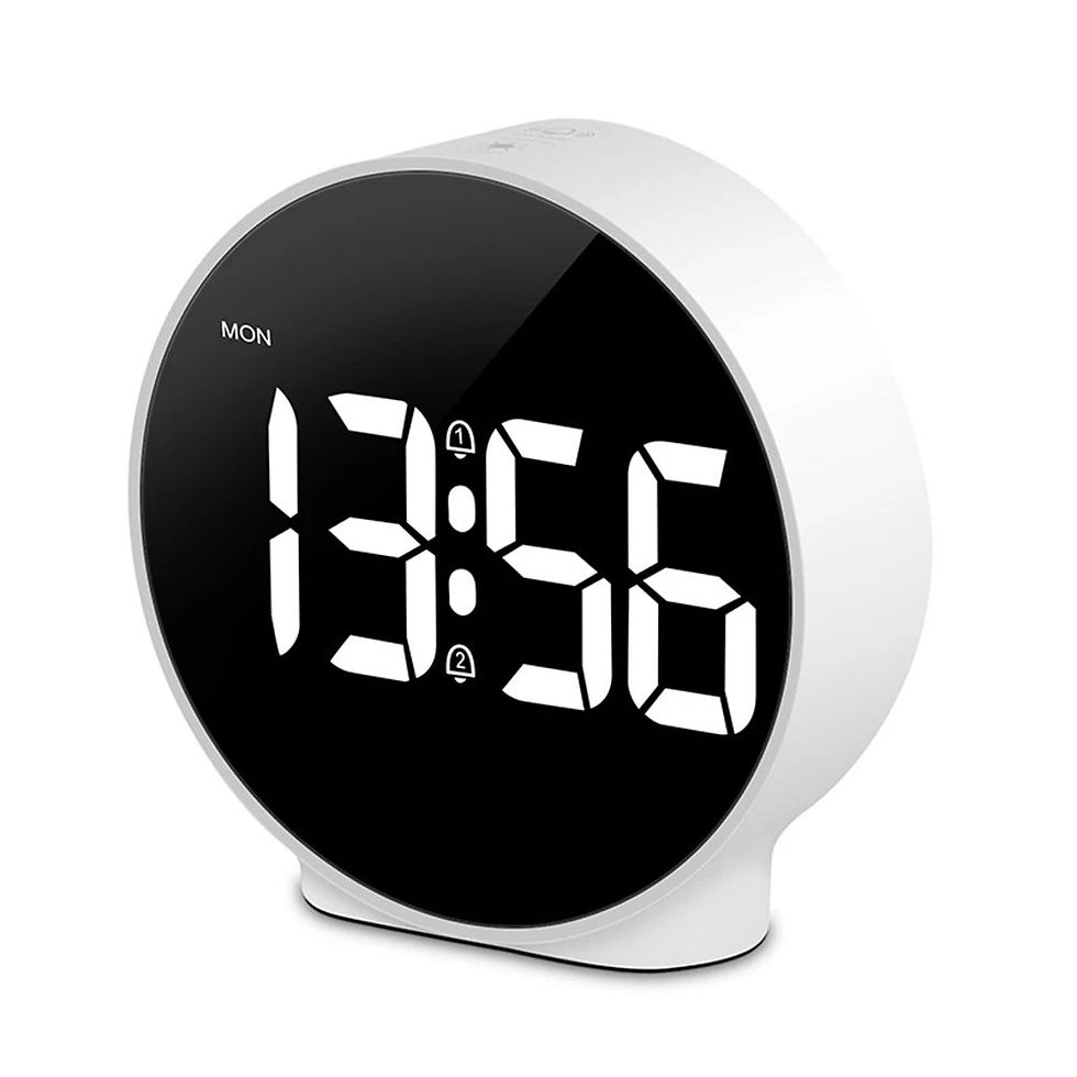 Thumbnail: Digital Alarm Clock Rechargable Electric Alarm Clock 12/24H Time Display