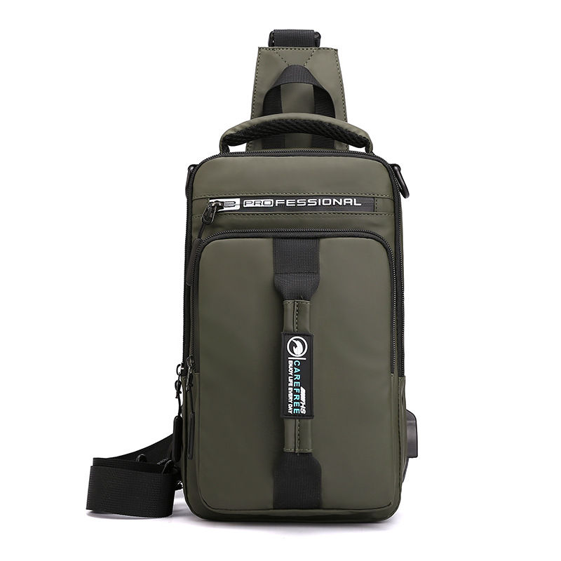 Thumbnail: Men Nylon Crossbody Bag with USB Charging Port Multifunction Outdoor