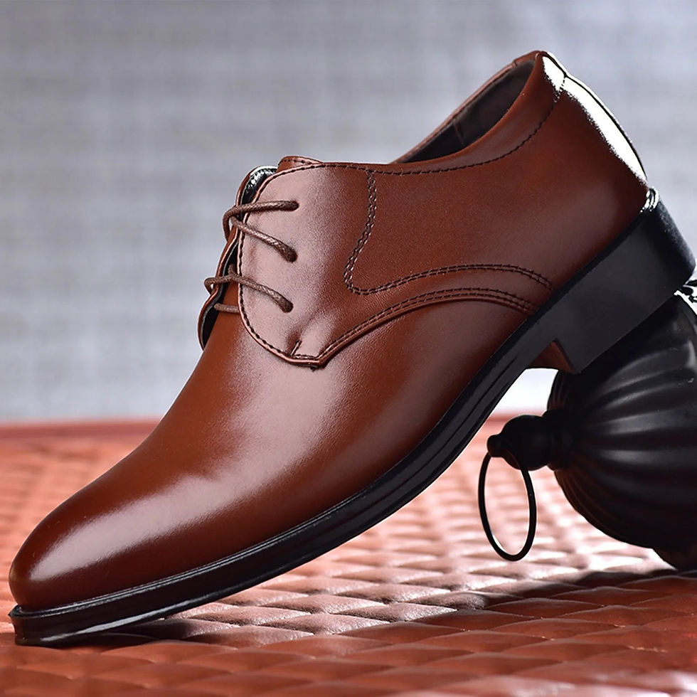 Thumbnail: Men Dress Shoes Party Wedding Classic Business Formal Pointed Toe Leather Shoes