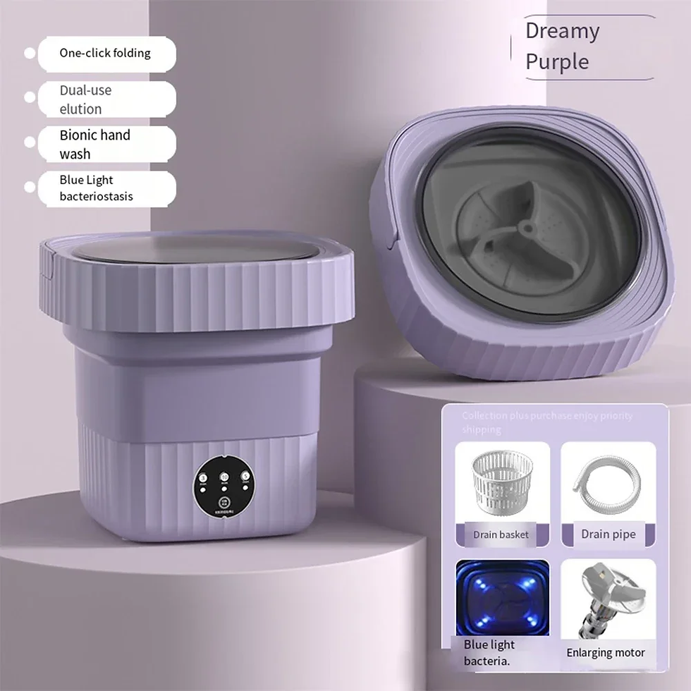 Thumbnail: 13L Ultrasonic Folding Mini Washer Portable With Big Capacity Drain Basket 