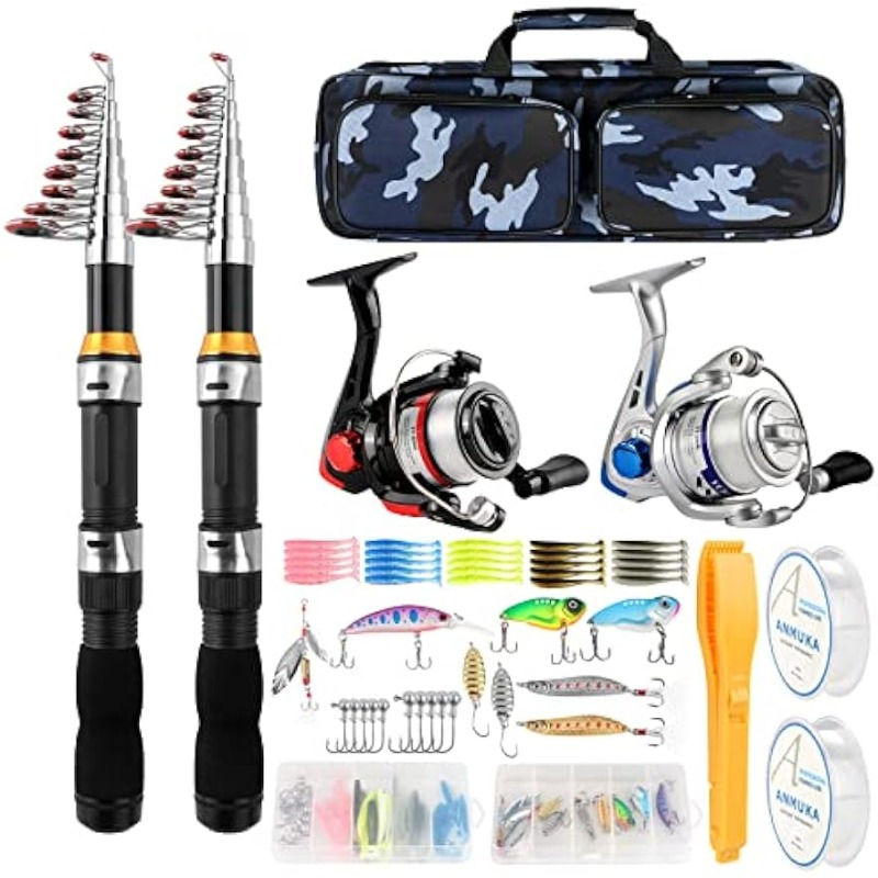 Thumbnail: Telescopic Fishing Rod Reel Combo  Fishing Pole Spinning Reel Lures Accessories