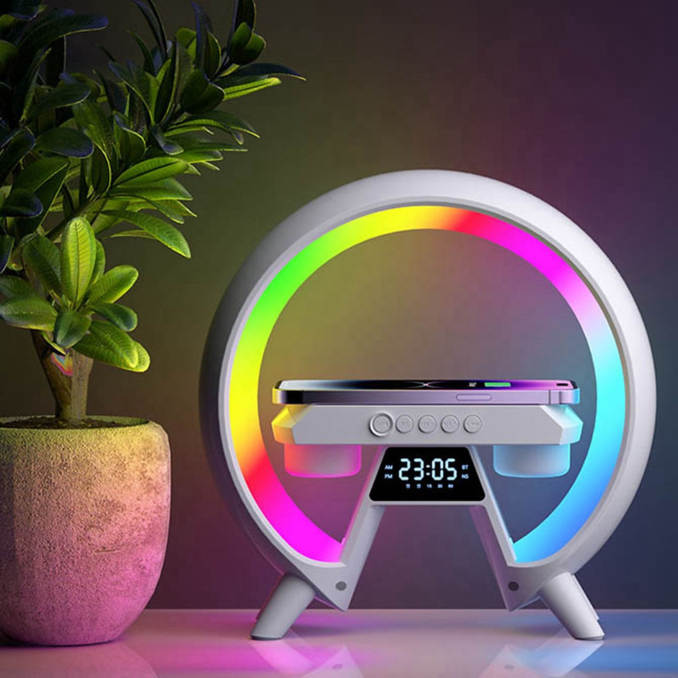 Thumbnail: Desktop  Wireless Charging Digital Display Bluetooth Speaker With  Alarm Clock