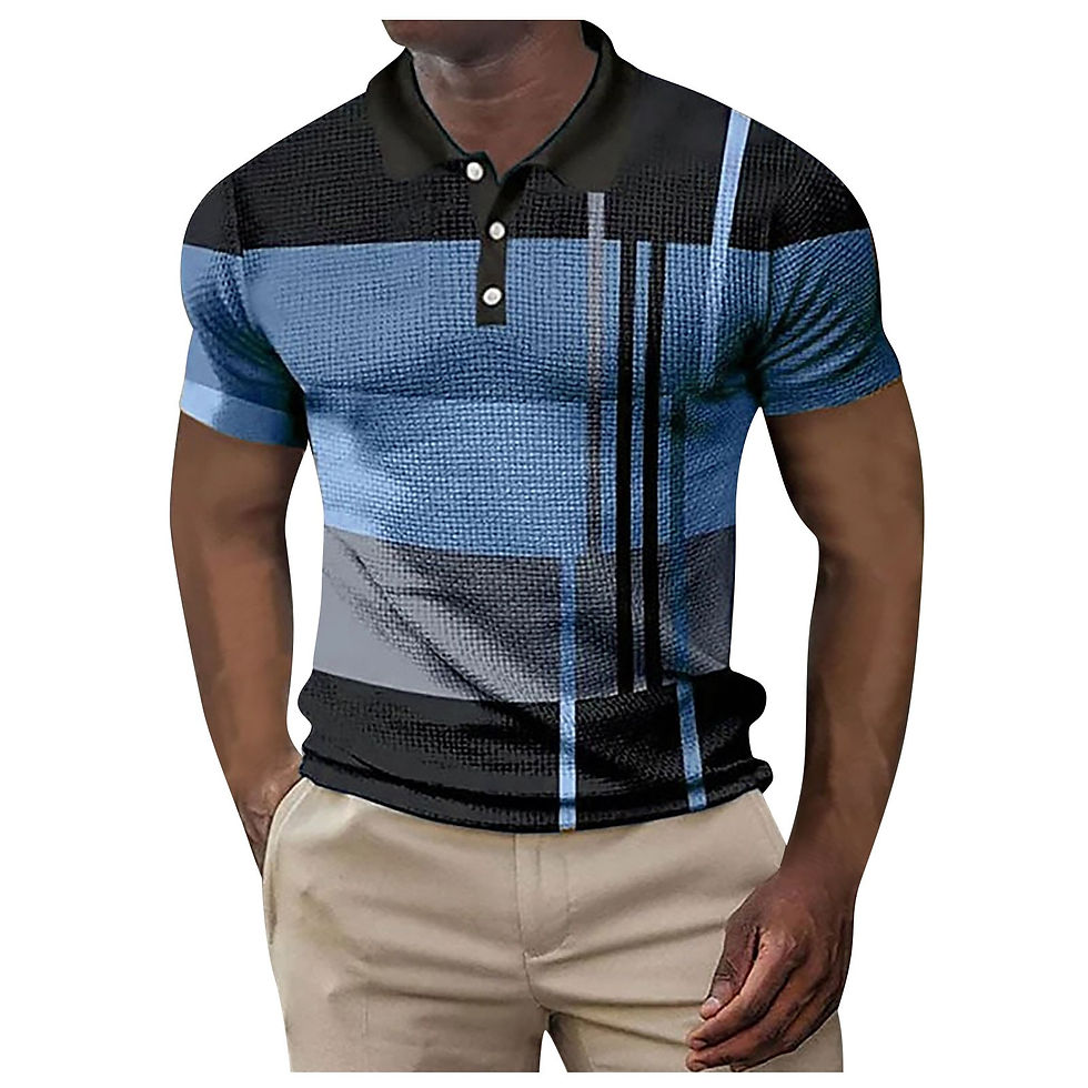 Male Spring And Summer Button Down Polo Shirt Short Sleeve