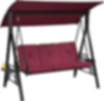 Thumbnail: Home Garden Street Swing 3-Seat Swing Chair Furniture 3 Pillows & Removable Cush