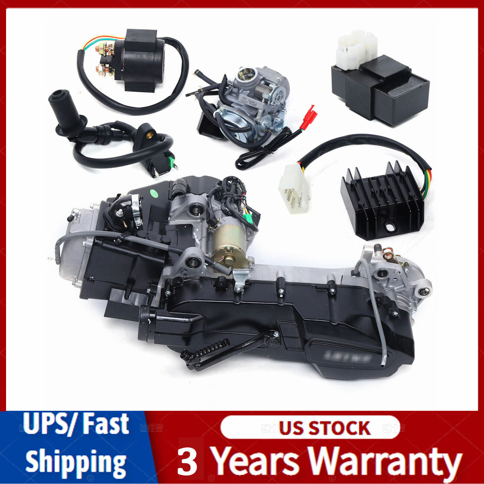 150CC 4-Stroke Complete Engine Set Gy6 Single Cylinder for ATV Go Kart