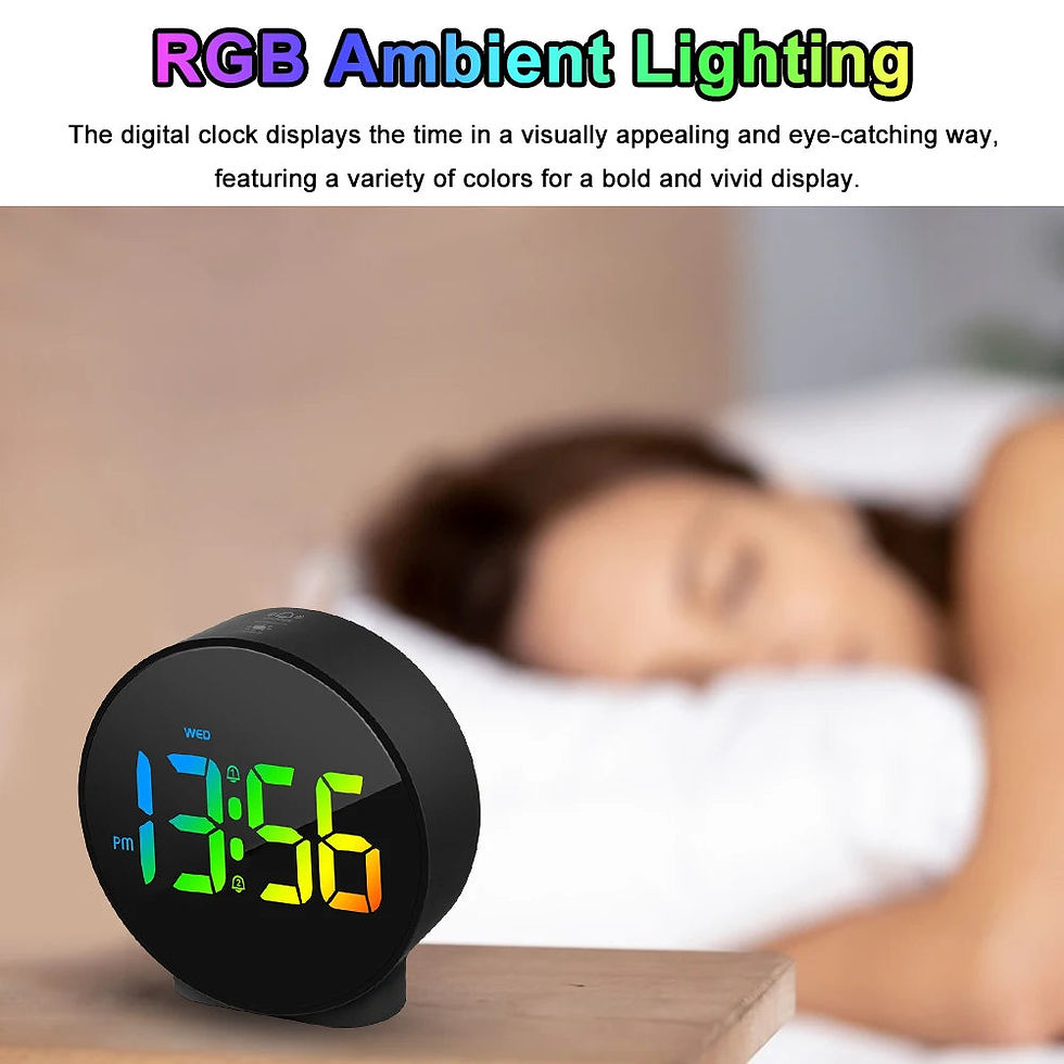 Thumbnail: Digital Alarm Clock Rechargable Electric Alarm Clock 12/24H Time Display