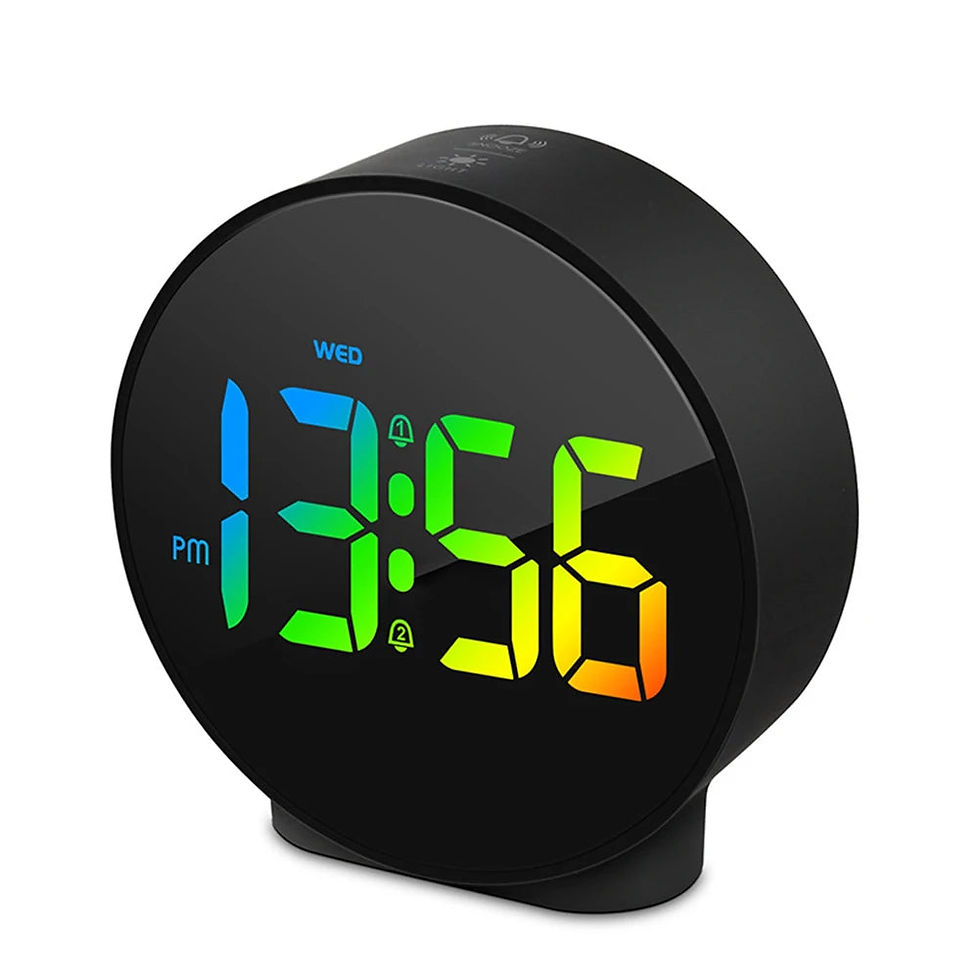 Thumbnail: Digital Alarm Clock Rechargable Electric Alarm Clock 12/24H Time Display