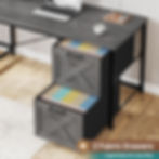 Thumbnail: L Shaped Gaming Desk, Reversible Computer Desk with Fabric Drawers and Power Out