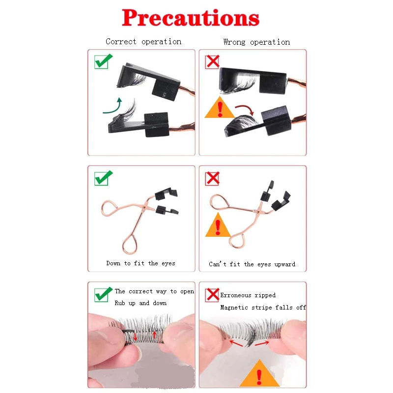 Thumbnail: 8 pcs/2 pairs magnetic eyelashes with 5 magnets,  natural with magnetic tweezers