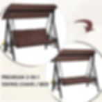 Thumbnail: Home Garden Street Swing 3-Seat Swing Chair Furniture 3 Pillows & Removable Cush