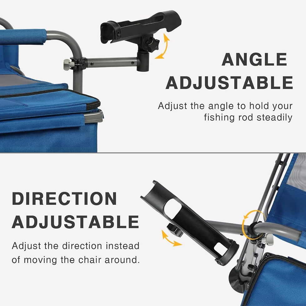 Thumbnail: Fishing Chair with Rod Holder and Cooler, All Terrain Ice Fishing Chair