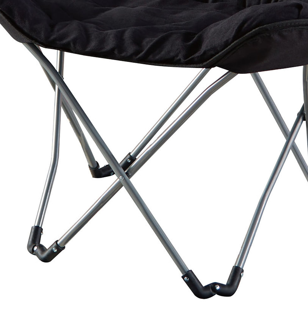 Thumbnail: Micro Suede Fabric Butterfly Folding Chair, Black
