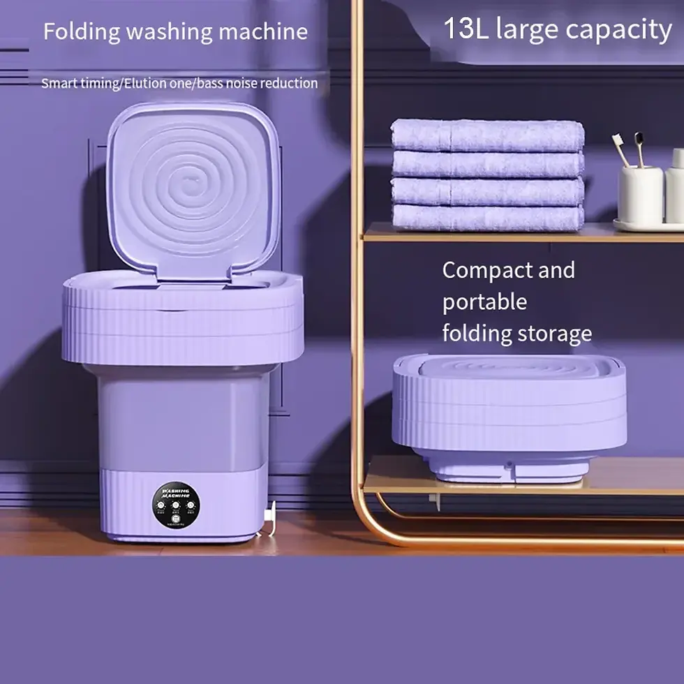 Thumbnail: 13L Ultrasonic Folding Mini Washer Portable With Big Capacity Drain Basket 