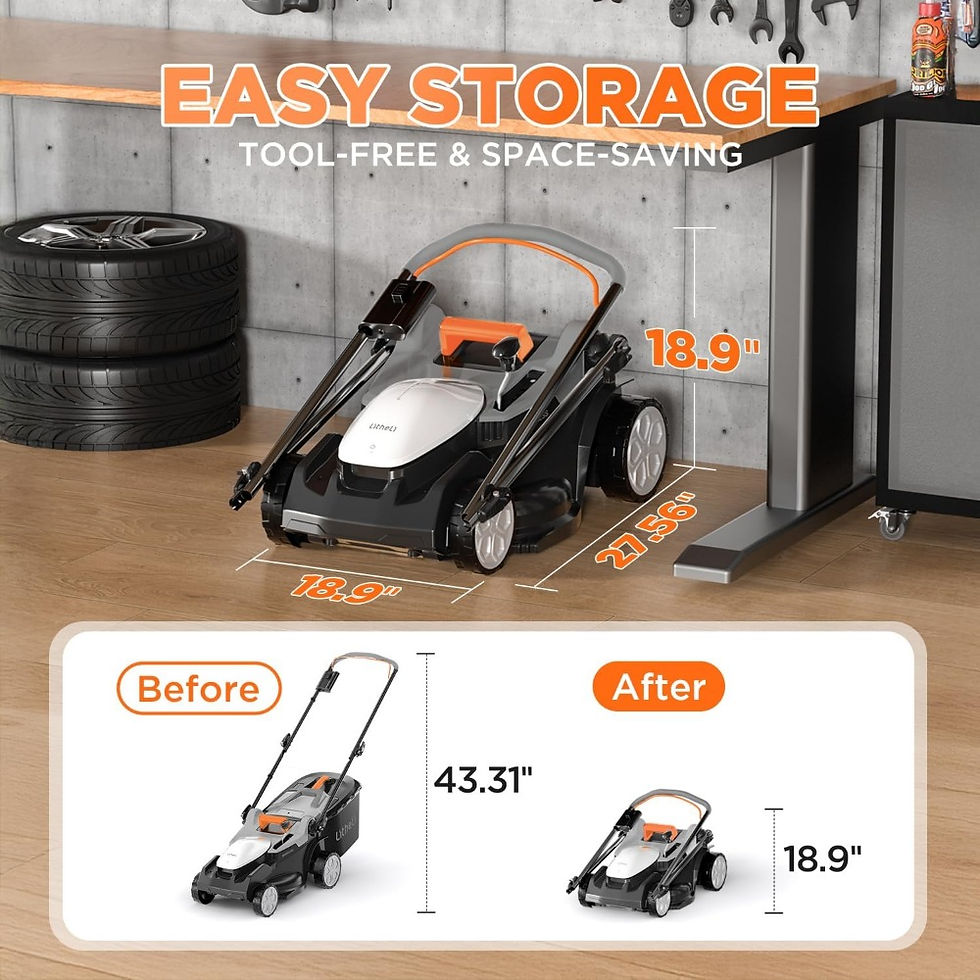 Thumbnail: Litheli 16 Inch Lawn Mower 2x20V Electric Coreless Lawn Mower Lightweight Push M