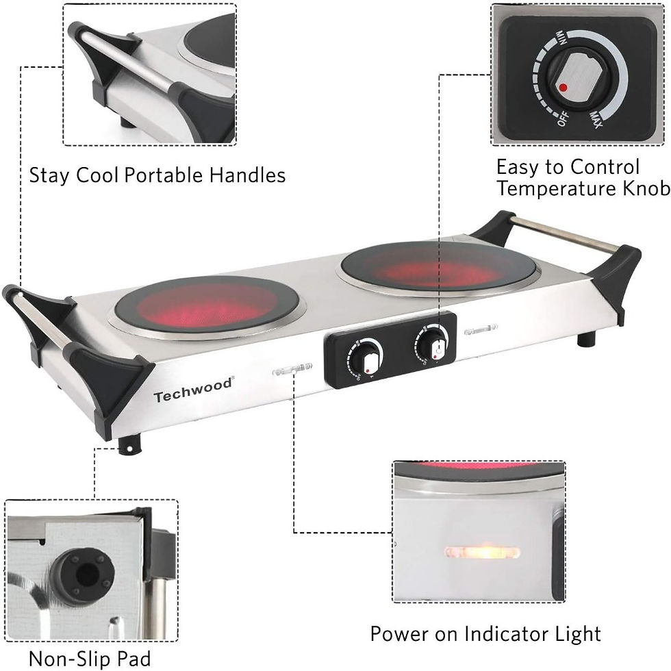 Thumbnail: Electric Stove, Double Infrared Ceramic Hot Plate for Cooking,