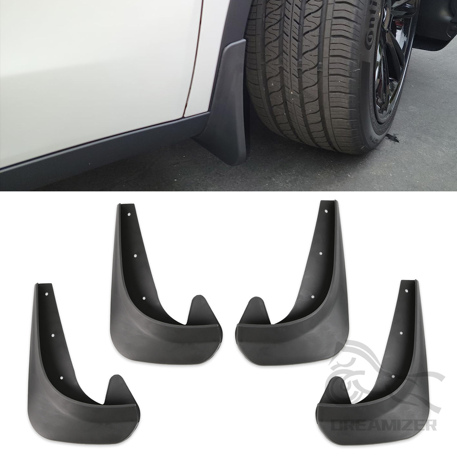 4Pcs/Set Universal Splash Guards Fender Mudguard Front Rear for Most Cars