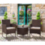 Patio Furniture Set 3 Pieces All-Weather Rattan Outdoor Furniture Patio Chairs w