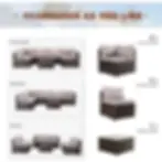 Thumbnail: 7 Pieces Patio Furniture Set, Modular Patio Set Wicker Outdoor Sectional Sofa Se