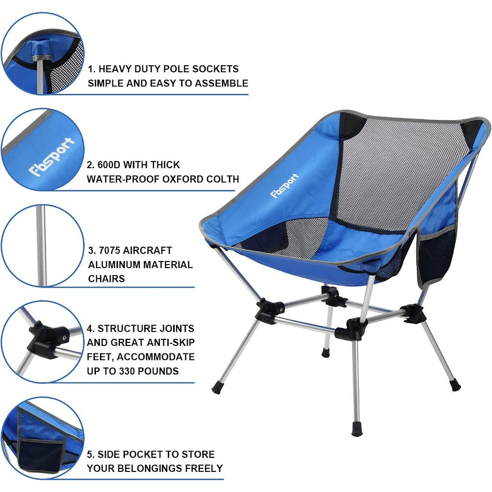 Thumbnail: 2 Pack Portable Camping Chairs Lightweight Backpacking 