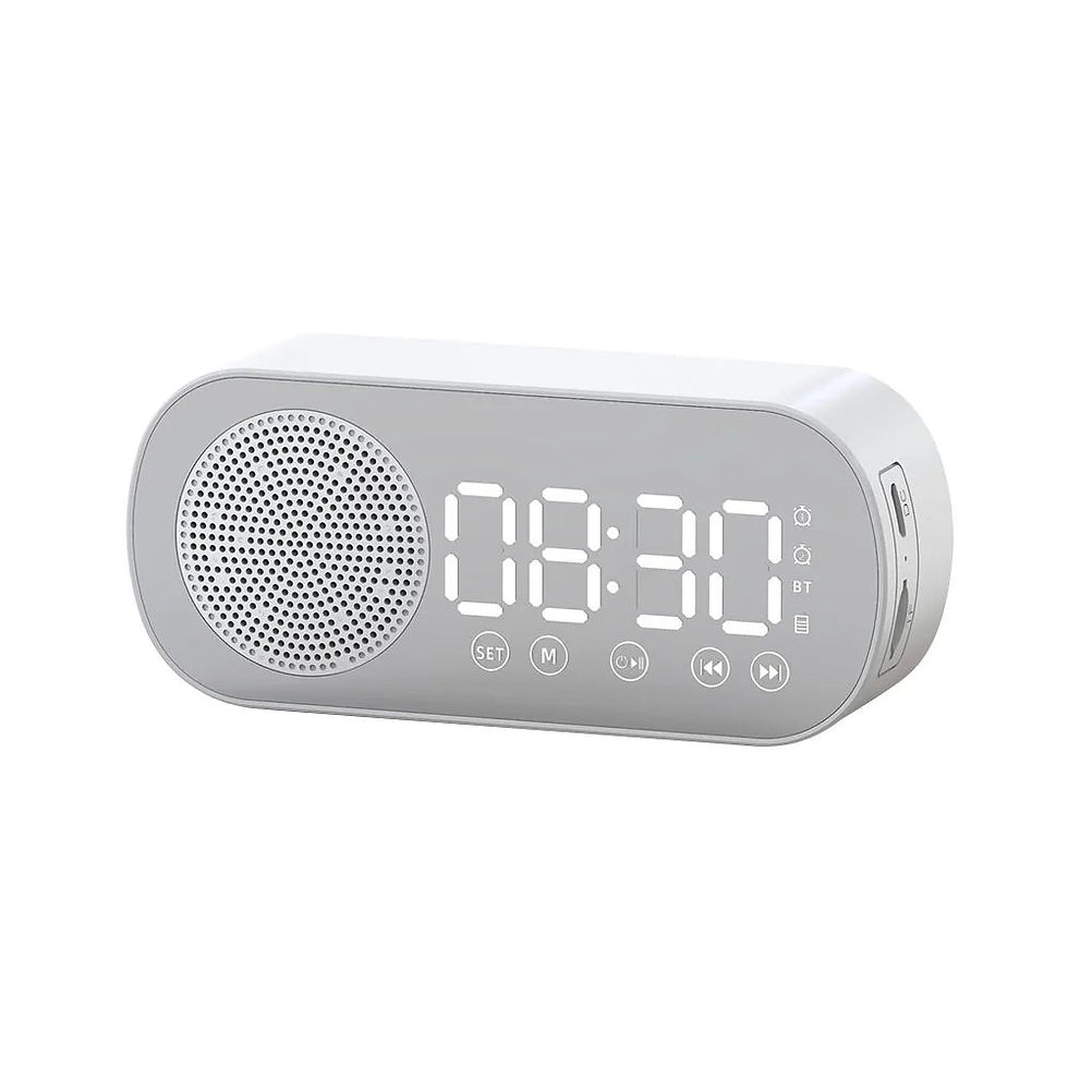 Thumbnail: Wireless Bluetooth-Compatible Speaker FM Radio Clock Dual Alarm USB Rechargeable
