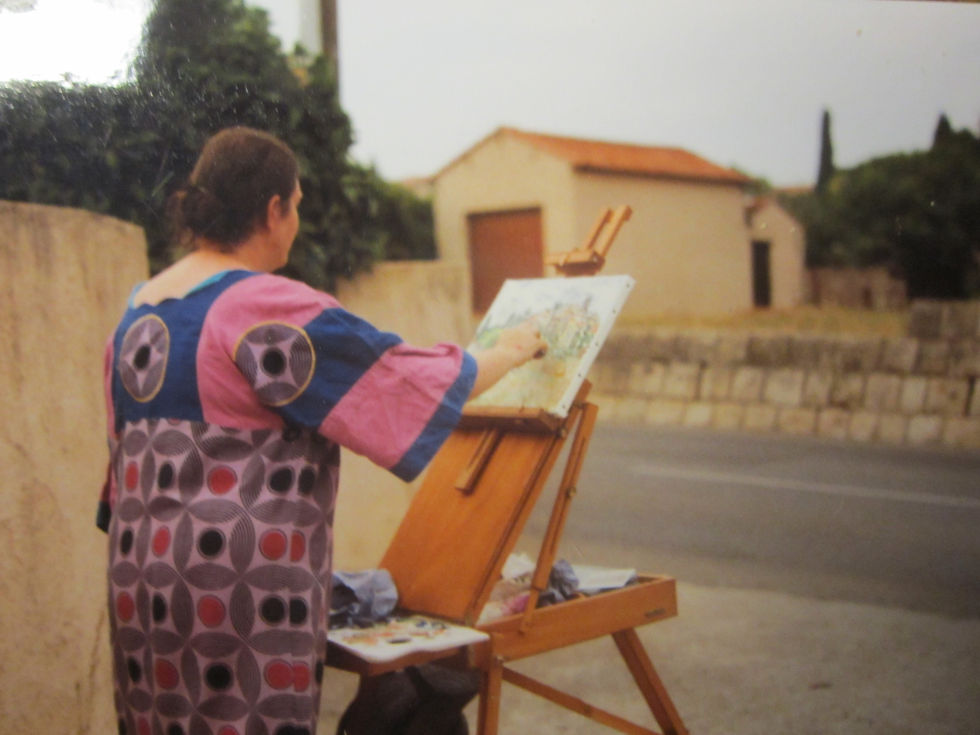 1_Brigitte_Delporte_peignant_Ã _Plascassier_(Grasse)_France