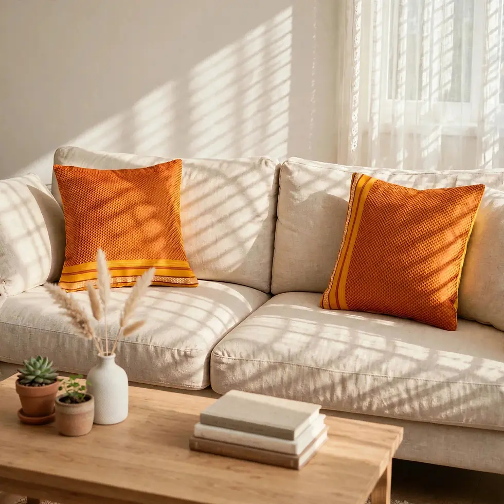 Thumbnail: Yellow  Khun Cotton Fabric  Cushion Cover