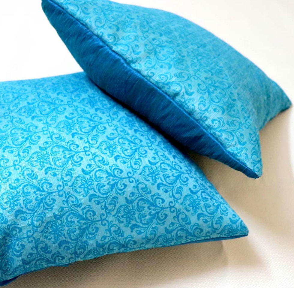Thumbnail: Blue Floral Print Cushion Covers