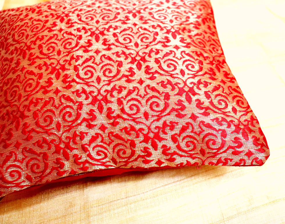 Thumbnail: Red brocade cushion cover