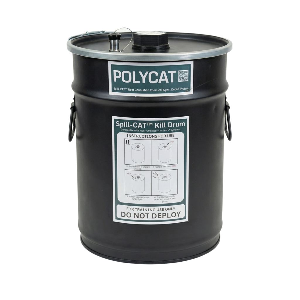 Spill-CAT Kill Drum high-capacity containment system for bulk chemical agent neutralisation