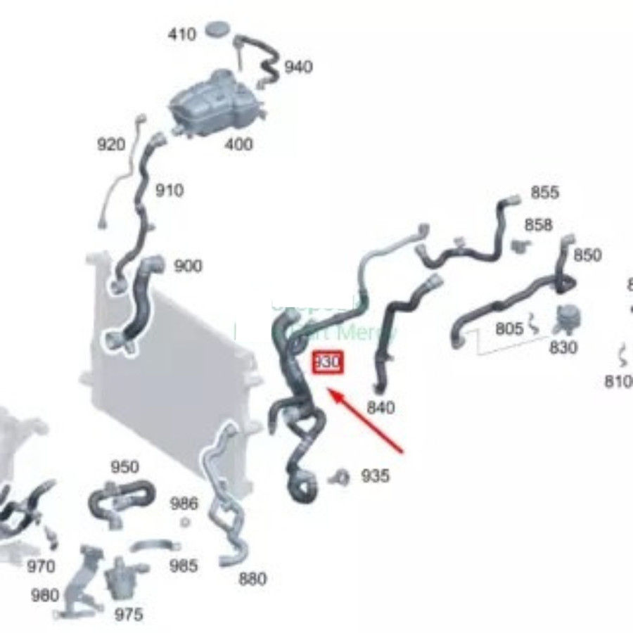 Thumbnail: Selang Radiator Coolant Hose Pipe Left Kiri Mercedes W177 H247 AMG A1775012603