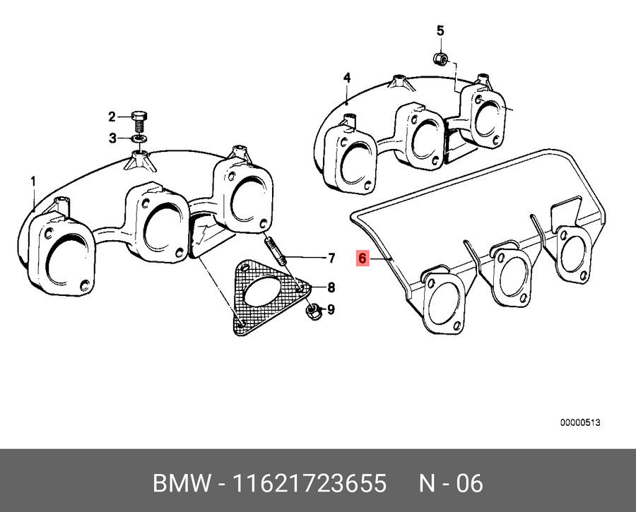 Thumbnail: Packing Exhaust Manifold BMW M20 E28 E30 E34 11621723655