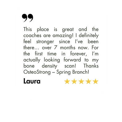 Laura is feeling nice and strong after 7 months at OsteoStrong