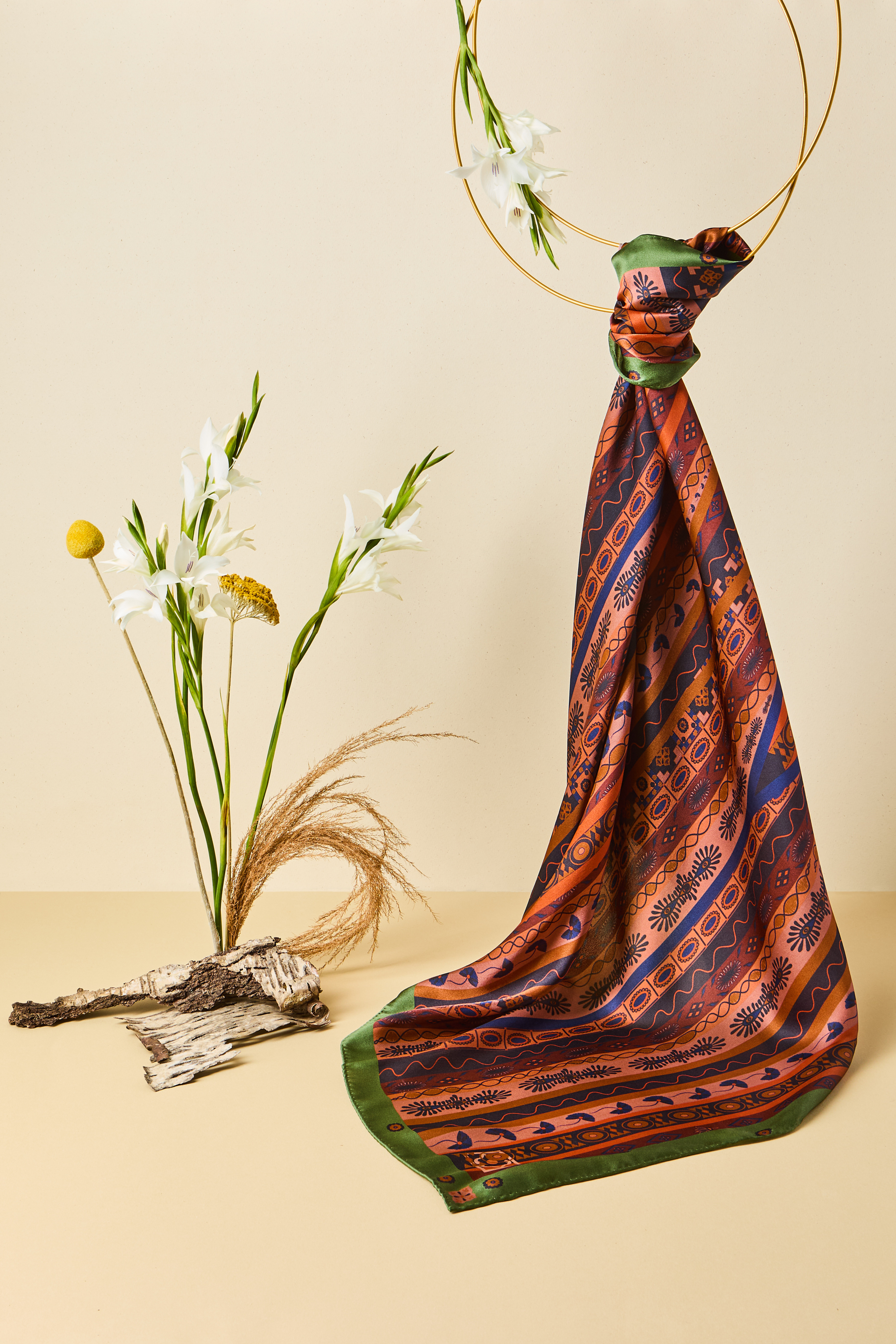 Ragini printed silk scarf by Kalpanik