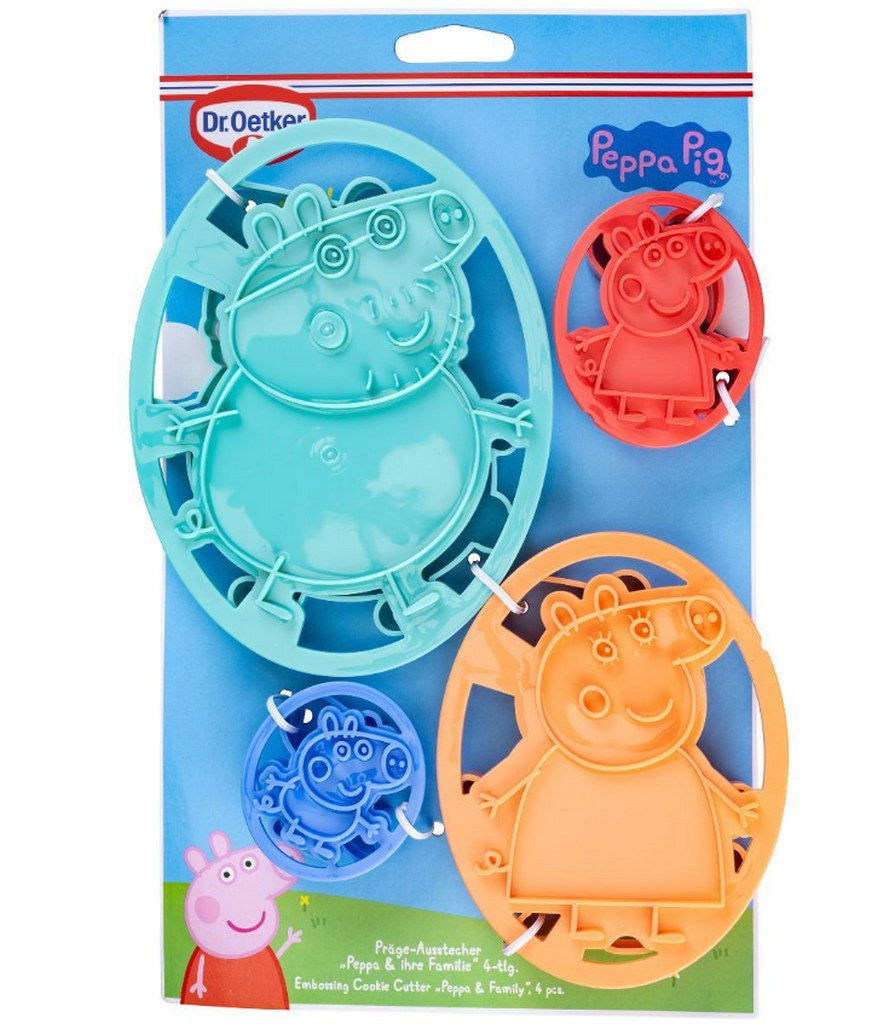 Dr. Oetker Peppa Pig & Family Embossing Cookie Cutter Set – 4 Piece