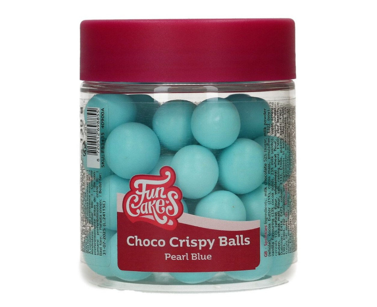 FunCakes Choco Crispy Balls Pearl Blue 130g