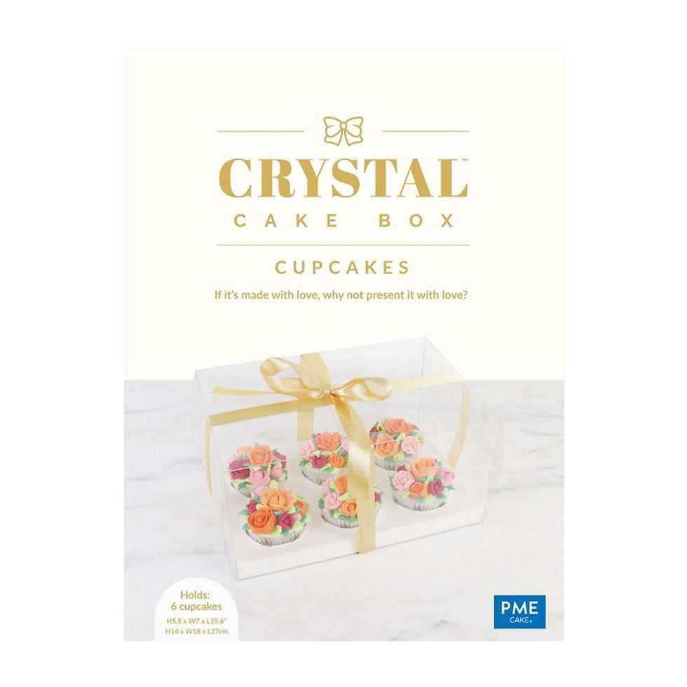 Thumbnail: PME Crystal Cake Box for 6 Cupcakes with Gold Ribbon