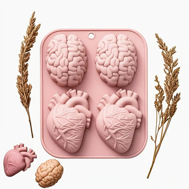 Thumbnail: Halloween Silicone Mould – Brain & Heart Shapes
