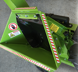 wide feed hopper makes chipping twigs and riddled branches easier and faster