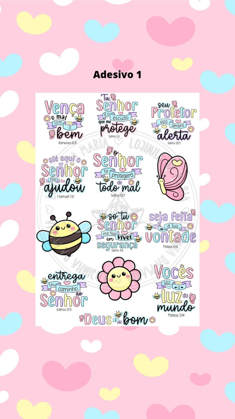 Miniatura: Coleção de Adesivos Deus é Bom